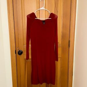 Mid length, long sleeve sweater dress. Only warn once. Size small from BCBG.